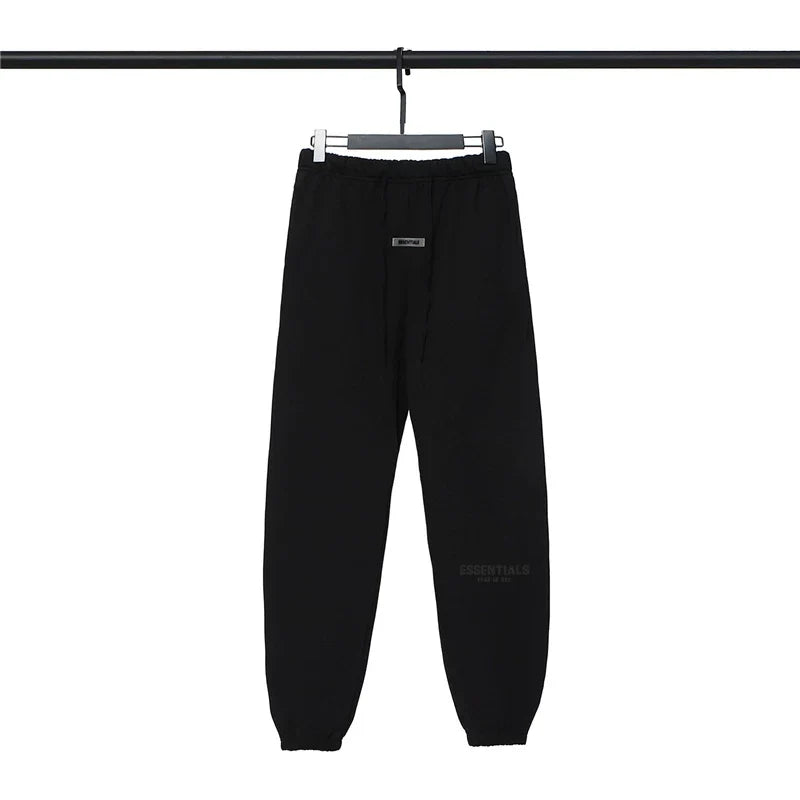 Fog Essentials Black Signature Joggers – Dark Relaxed Fit Hip-Hop Street Style