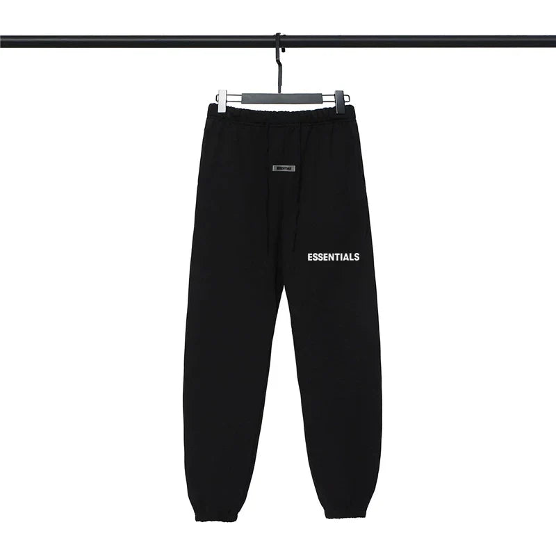 Fog Essentials Black Signature Joggers – Relaxed Fit Urban Streetwear Pants