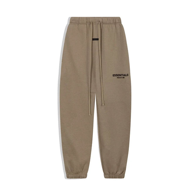 Fog Essentials Black‑Print Khaki Earth‑Tone Loose‑Fit Tapered Jogger Sweatpants Hover Image