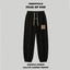 Fog Essentials Black Fleece‑Lined Jogger Pants Beige 3‑Strip Print Warm Streetwear Sweatpants