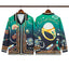 Casablanca Emerald Jewel & Gold Chain Silk-Style Shirt - Green