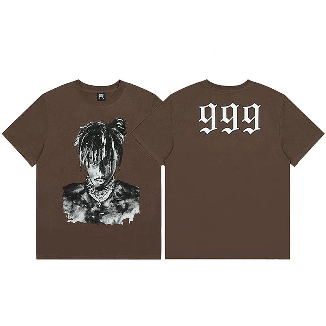 Revenge x Juice WRLD Brown  Portrait & 999 Short Sleeve T-Shirt Hover Image