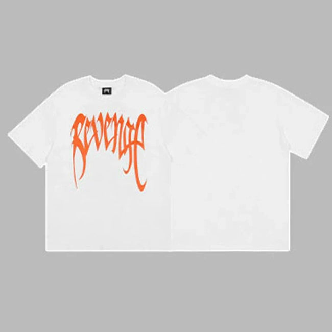 Revenge Orange Arch Logo Short Sleeve T-Shirt (White) Hover Image