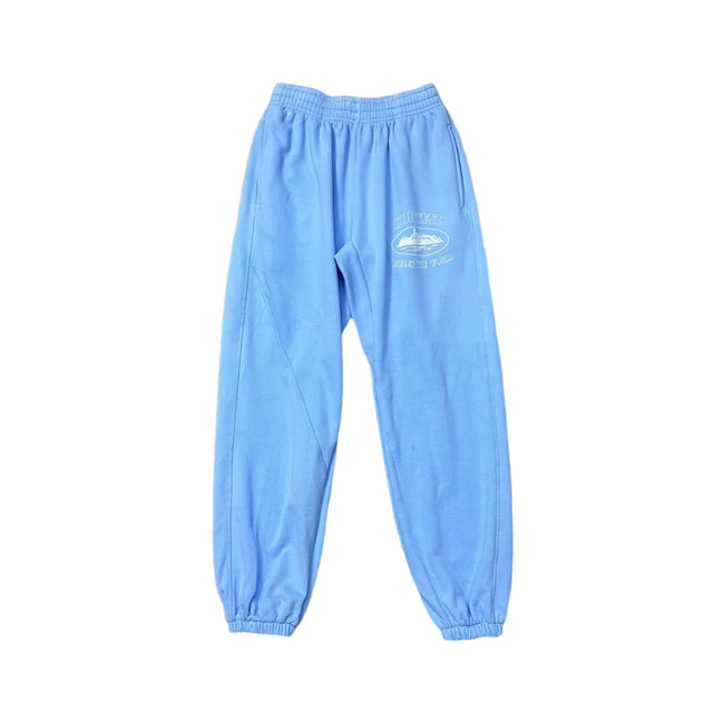 Sky Blue Vintage Graphic Sweatpants – Oversized Streetwear Joggers Hover Image