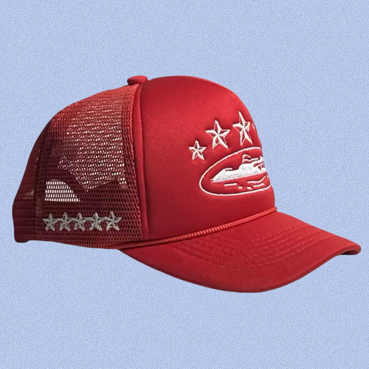 Red Vintage Trucker Cap | Embroidered Streetwear Hat