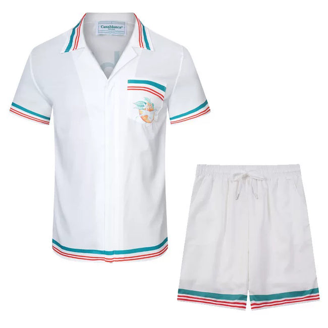 Casablanca Green & Red Tipped Resort Set - White / Green / Red Hover Image