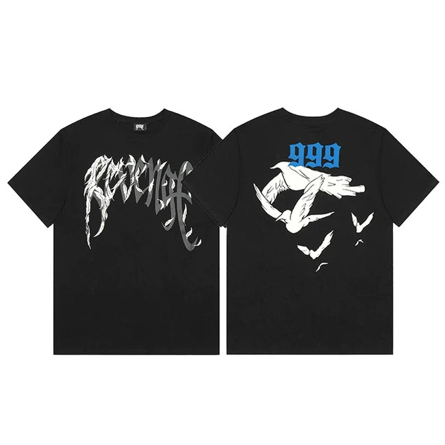 Revenge x Juice WRLD Black 999 & Doves Short Sleeve T-Shirt Hover Image