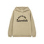 Fog Essentials Warm Neutral‑Tone Tan Loose‑Fit Pullover Hoodie With Chest Embroidery