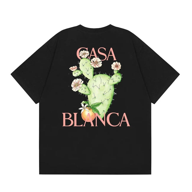 Casablanca Blooming Cactus Back Graphic T-Shirt - Black Hover Image