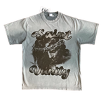 SAINT VANITY Washed Antique Portrait Print Casual Short-Sleeved T-Shirt