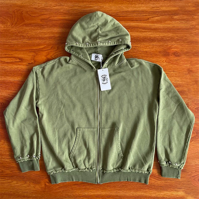 SAINT VANITY ins same style rivet hooded sweatshirt Main Image