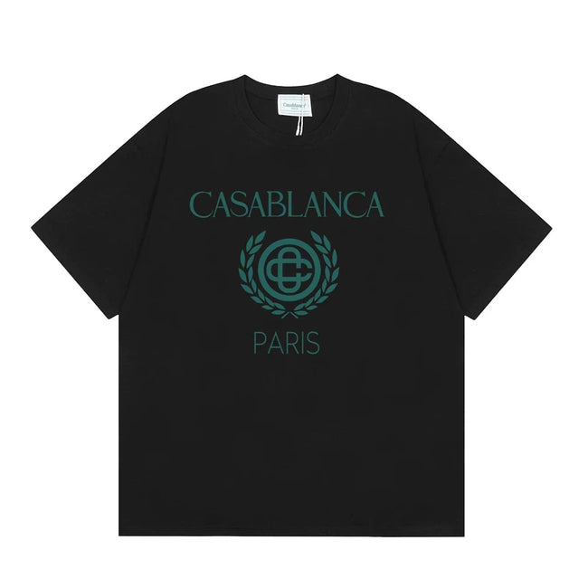 Casablanca Paris Laurel Wreath Logo T-Shirt - Black Hover Image
