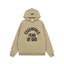 Fog Essentials Khaki Relaxed‑Fit Graphic Print Hooded Sweatshirt Unisex Pullover