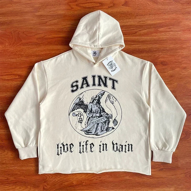 SAINT VANITY  American-style casual hooded loose-fitting hoodie Hover Image