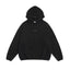 Fog Essentials Plain Black Tiny Tag Hoodie, Oversized Minimal Street‑Wear Pullover Sweatshirt
