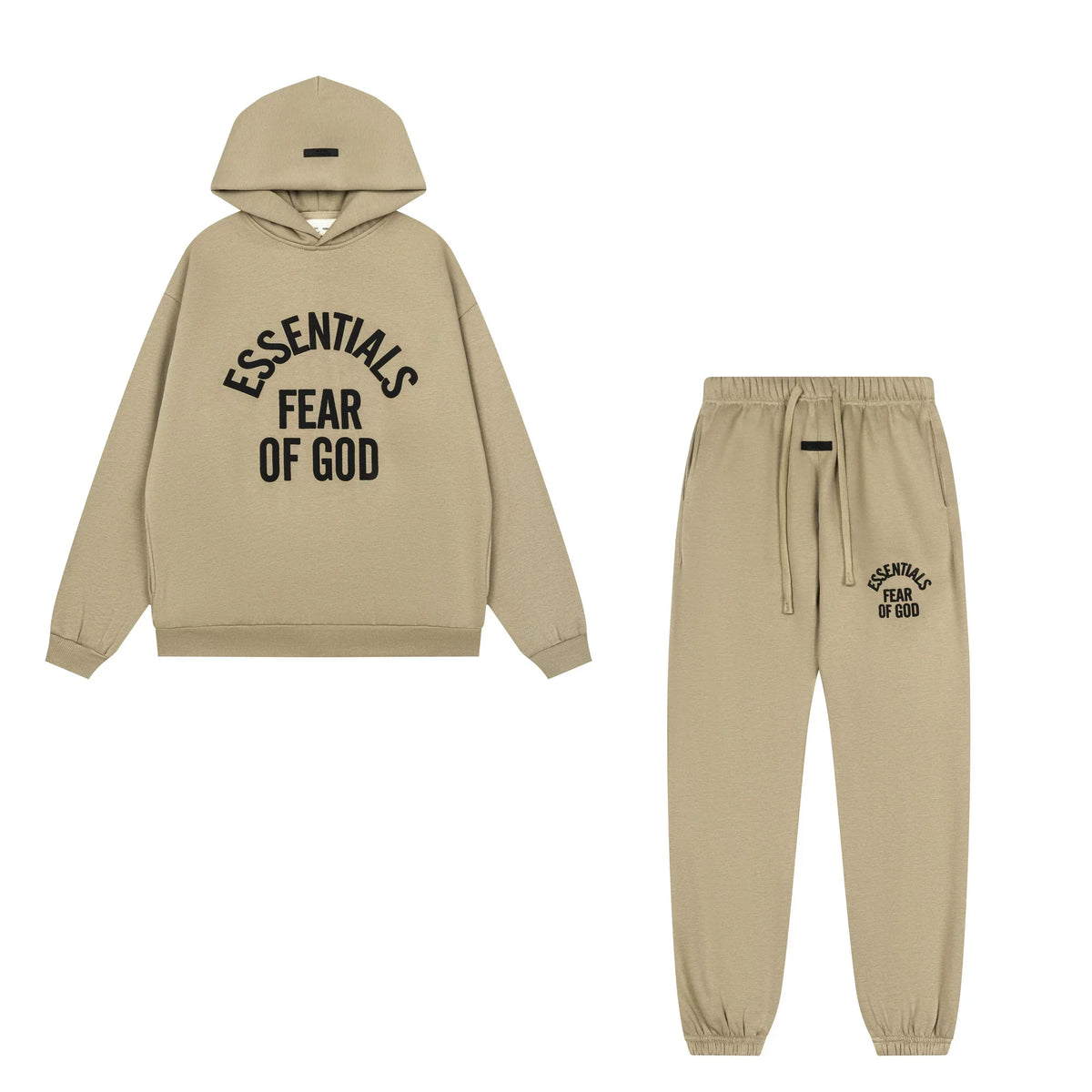 Fog Essentials Drop‑Shoulder Hooded Sweatshirt & Drawstring Jogger Pants Co‑Ord Set