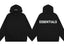 Fog Essentials Black Oversized Hoodie With Bold White ESSENTIALS Chest Logo