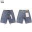 All‑Over Rhinestone Light‑Wash Denim Shorts