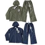 SAINT VANITY Embroidered Buckle Sports Style Casual Windbreaker Coat Pants Set