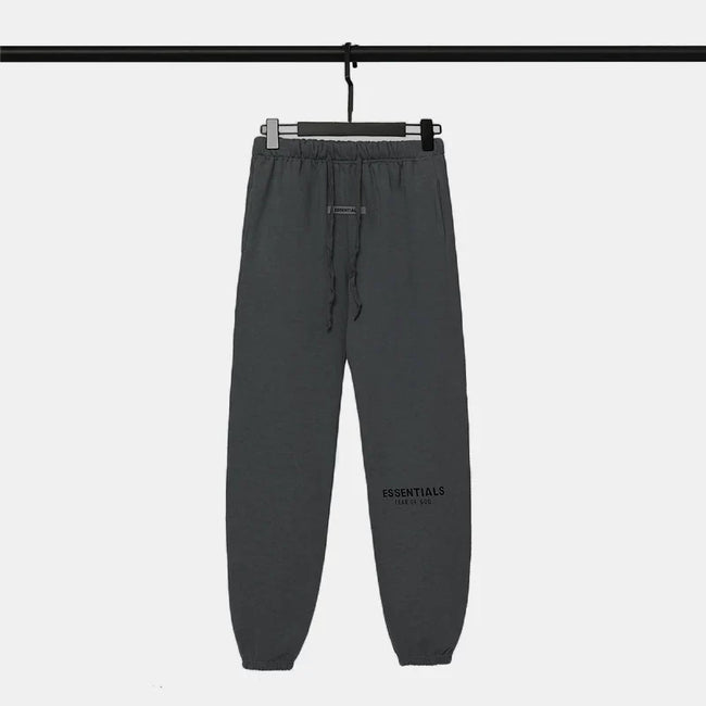 Fog Essentials Dark Charcoal Signature Joggers – Minimalist Loose Fit Street Trousers Hover Image