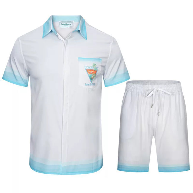 Casablanca Blue Hem Dip-Dye Set - White / Light Blue Hover Image