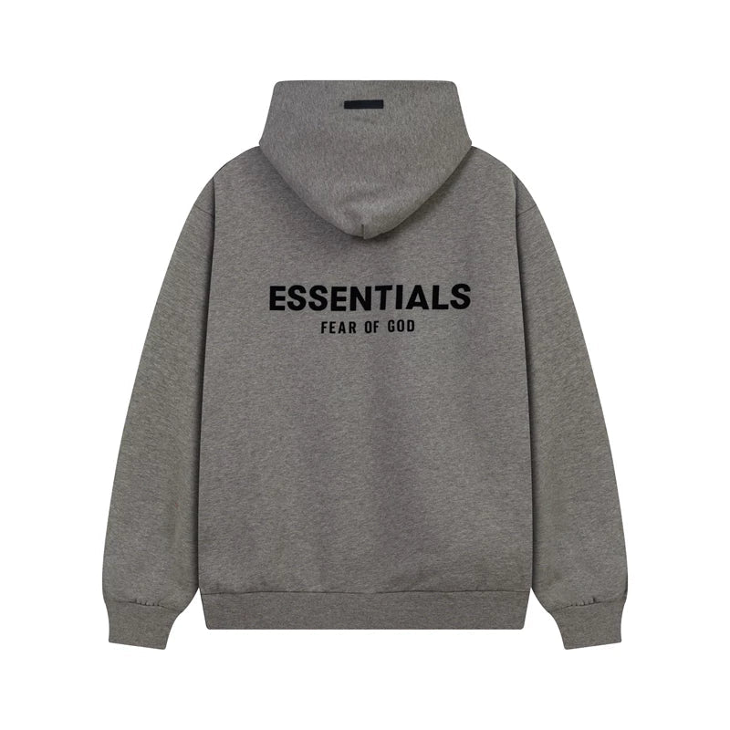 Fog Essentials Classic Logo Dark Heather‑Grey Heavy‑Weight Oversized Pullover Hoodie