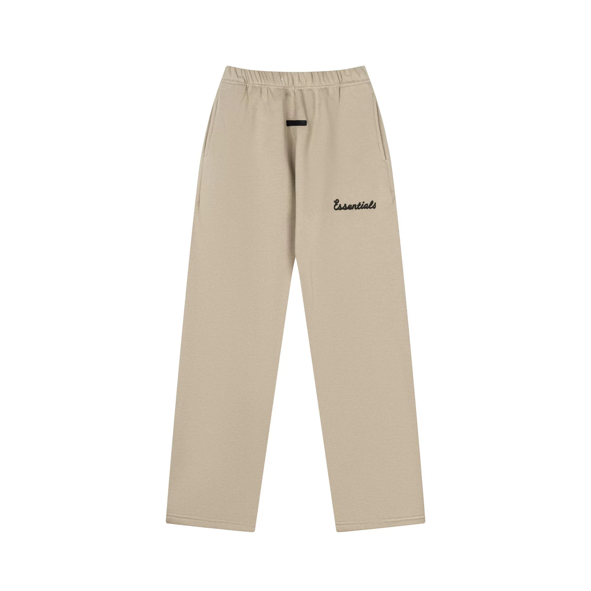 Fog Essentials Light Khaki Minimalist Straight‑Cut Drawstring Sweatpants