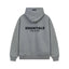 Fog Essentials Logo‑Print Light Heather‑Grey Drop‑Shoulder Relaxed‑Fit Street‑Wear Hoodie