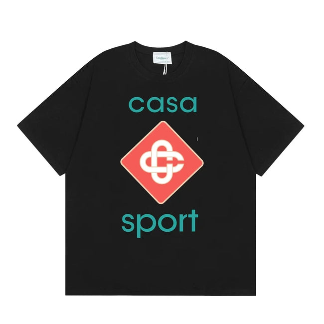 Casablanca Sport Diamond Monogram T-Shirt - Black Hover Image