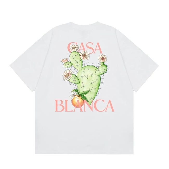 Casablanca Blooming Cactus Back Graphic T-Shirt - White Hover Image