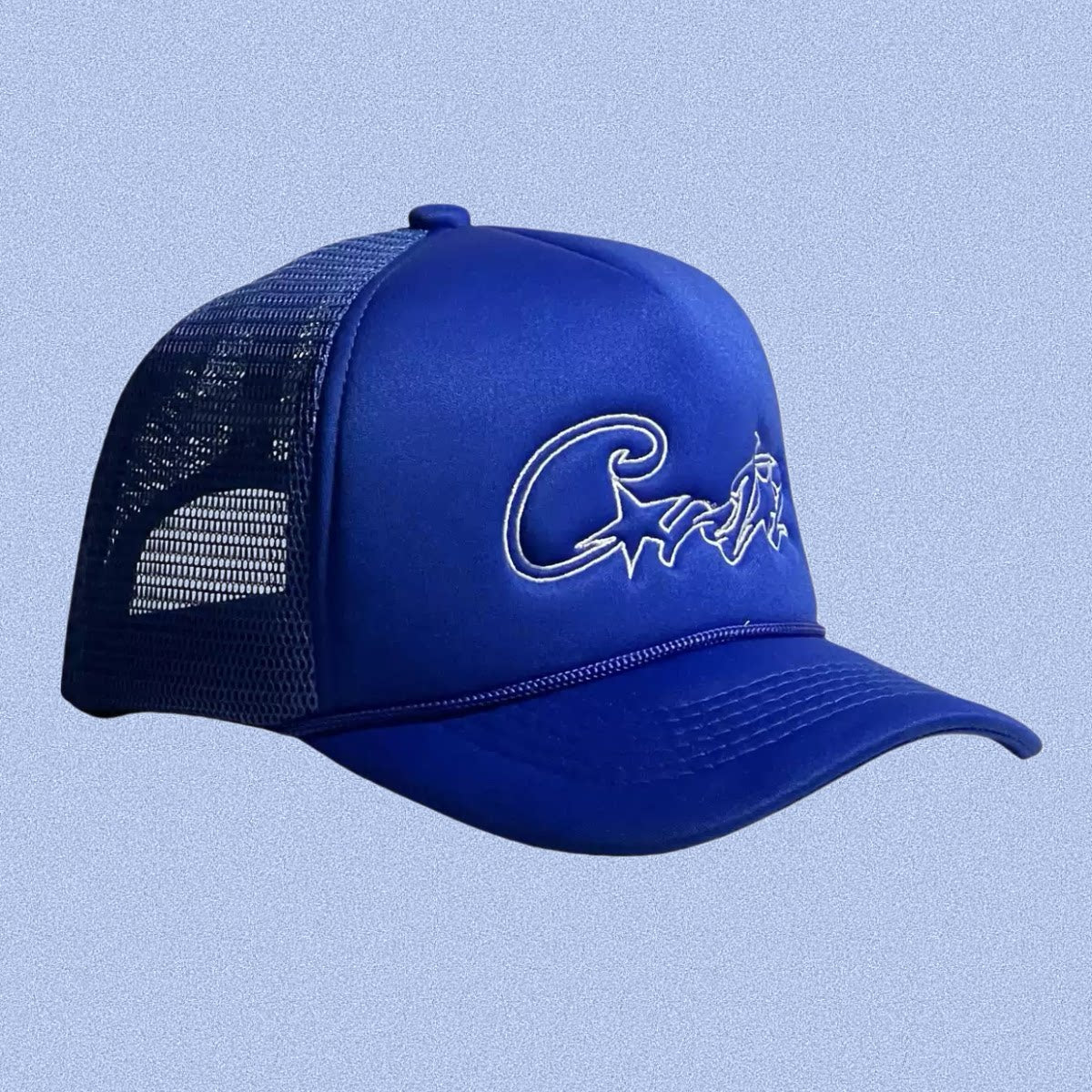 Blue Vintage Trucker Cap | Embroidered Streetwear Hat