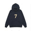 Fog Essentials Navy‑Blue Beige Number 7 Varsity‑Style Loose Pullover Hoodie