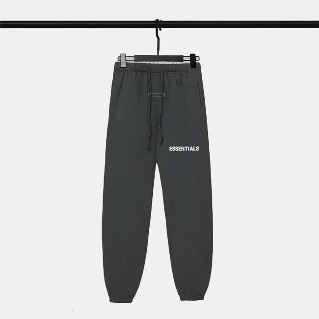 Fog Essentials Charcoal Grey Loose Jogger Pants – Dark Washed Street Style Hover Image