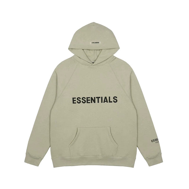 Fog Essentials Sage‑Green Minimalist Oversized Street‑Wear Hoodie Hover Image