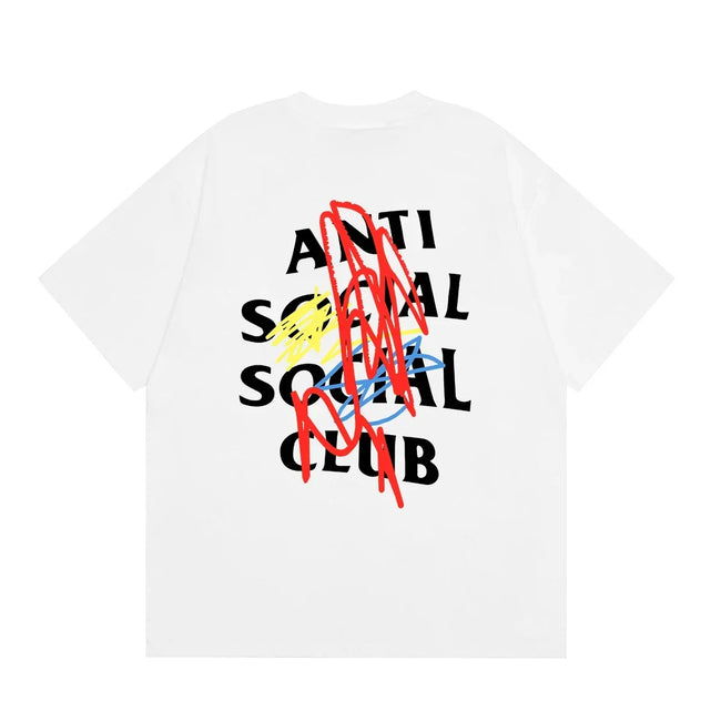 Anti Social Social Club Multi-Color Scribble Logo T-Shirt - White Hover Image