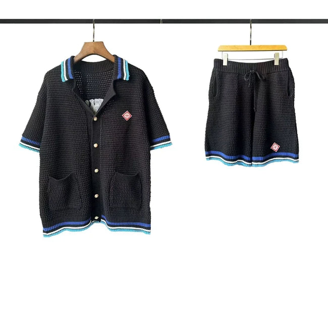Casablanca Knit Set - Black / Blue / Turquoise Hover Image