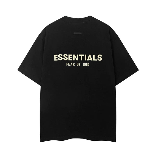 Fog Essentials Gold Letter Print Oversized Short‑Sleeve T‑Shirt Hip‑Hop Streetwear Casual Top Hover Image