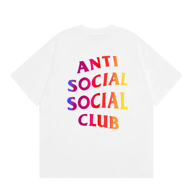 Anti Social Social Club Gradient Rainbow Logo T-Shirt - White Hover Image