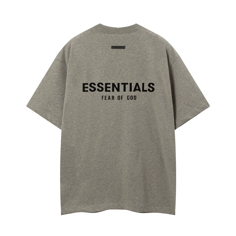 Fog Essentials Dark Grey Oversized Letter Print Short‑Sleeve T‑Shirt High‑Street Hip‑Hop Top