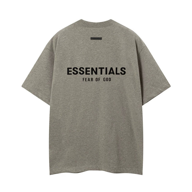 Fog Essentials Dark Grey Oversized Letter Print Short‑Sleeve T‑Shirt High‑Street Hip‑Hop Top Hover Image