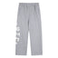 Grey Graphic Straight-Leg Sweatpants | Minimalist Streetwear Pants with Side Letter Detail
