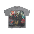 ROUGHPLAY Heavyweight Distressed Graphic Tee - Punk Rock Band & Vintage Poster
