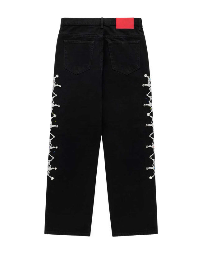 Sp5der Web Stone Denim Pants Black Hover Image