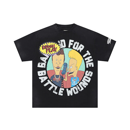 ROUGHPLAY Heavyweight Graphic Tee - Cartoon Duo TV Graphic