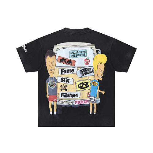 ROUGHPLAY Heavyweight Graphic Tee - Cartoon Duo TV Graphic
