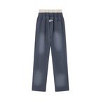 ROUGHPLAY Heavyweight Washed Sweatpants - Neon Green Side Logo & Double Waistband