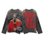 ROUGHPLAY Distressed Anime Graphic Long Sleeve Shirt Unisex Mud Wash Vintage Oversized Streetwear Crewneck Top