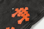 Chrome Hearts Vintage Cross Patchwork Washed Carpenter Denim Shorts 9903